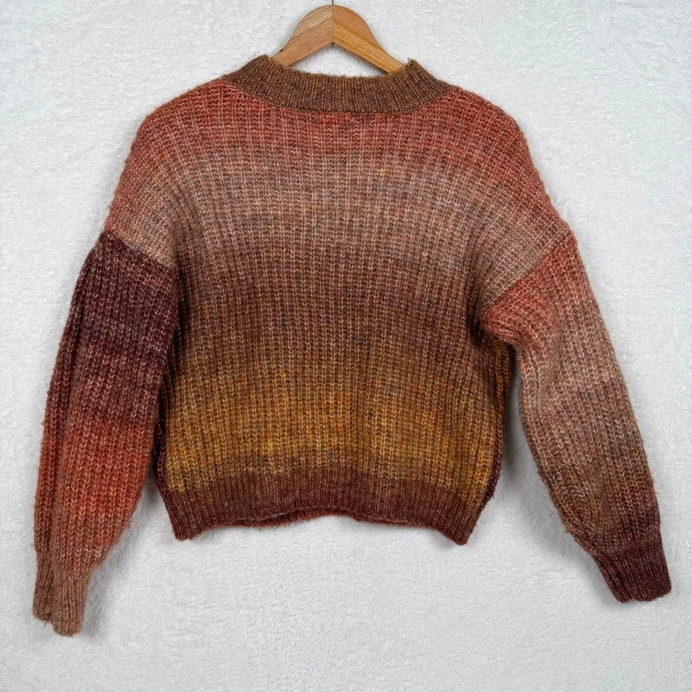 GB‎ Girls Sweater XL Orange Ombre Puff Sleeve Wool Blend GG8663SWR